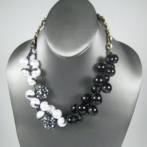 NEW Gabrielle K New York Necklace Goldtone Chain 21 In Beaded Black Statement